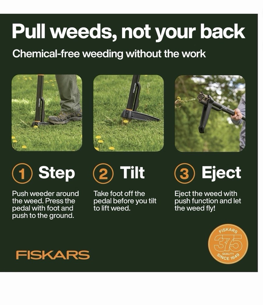 Stand Up Weed Puller Tool 39” Long Handle Garden Weeder No Bending