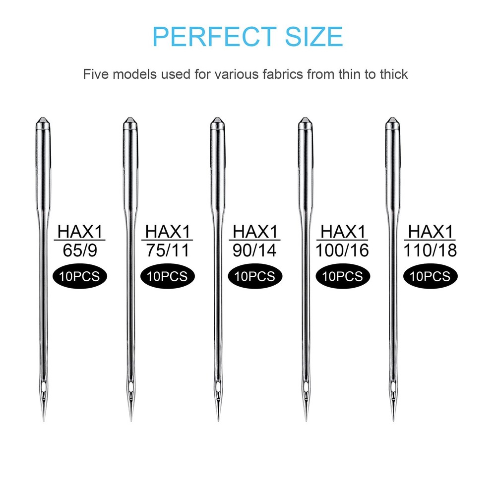 Sewing Machine Needles, 20 PCS Universal Needle, Silver