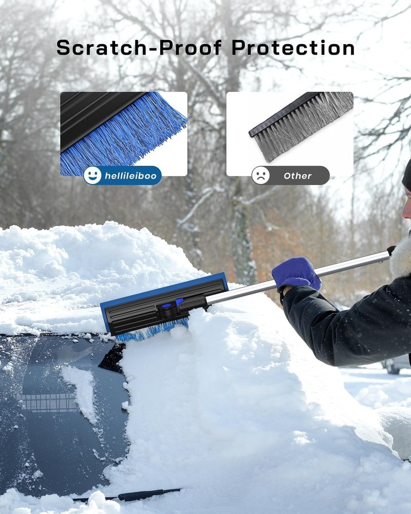 2025 Blue 55.7" Ice Scraper with Rotating Head - The Essential Winter Accessory