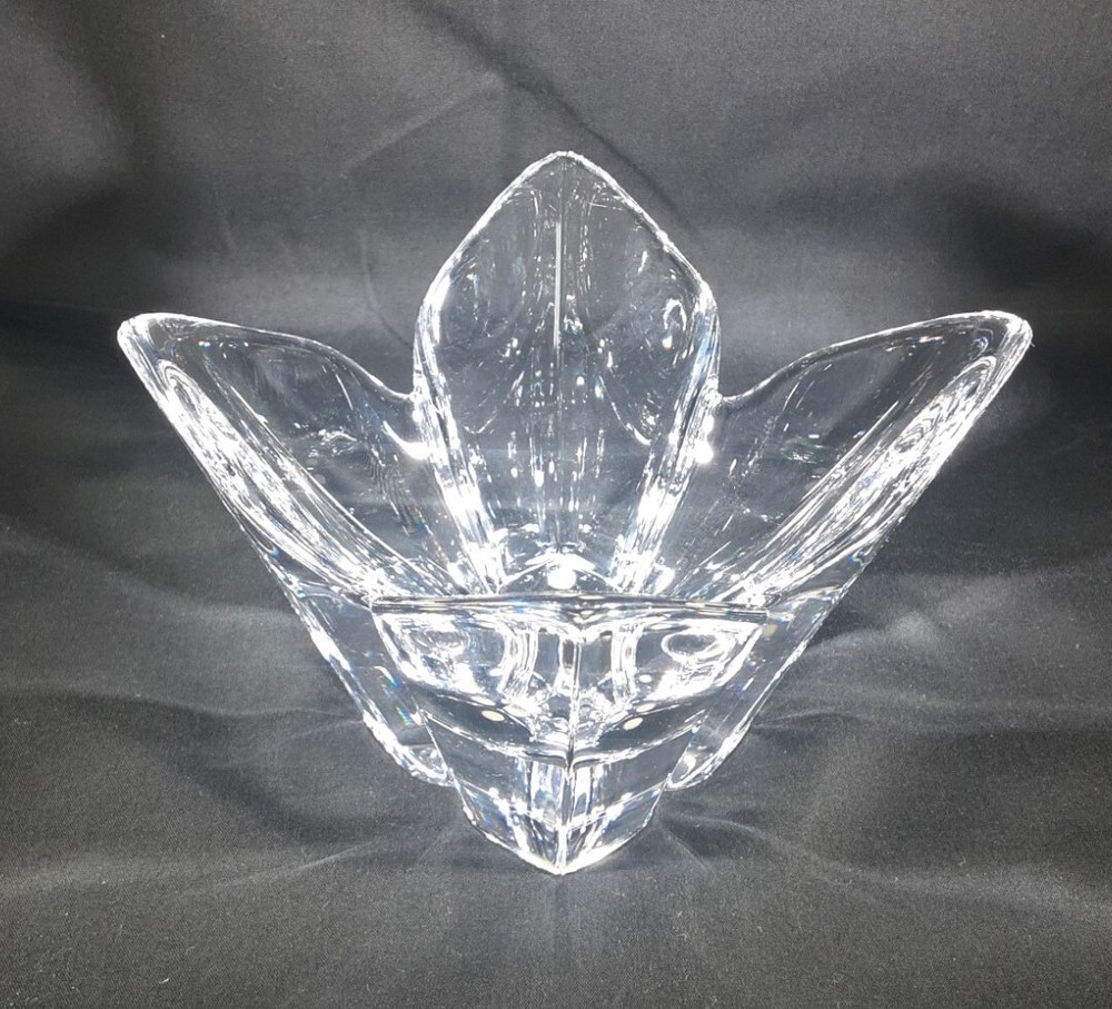Orrefors Sweden Crystal Lotus Bowl Signed
