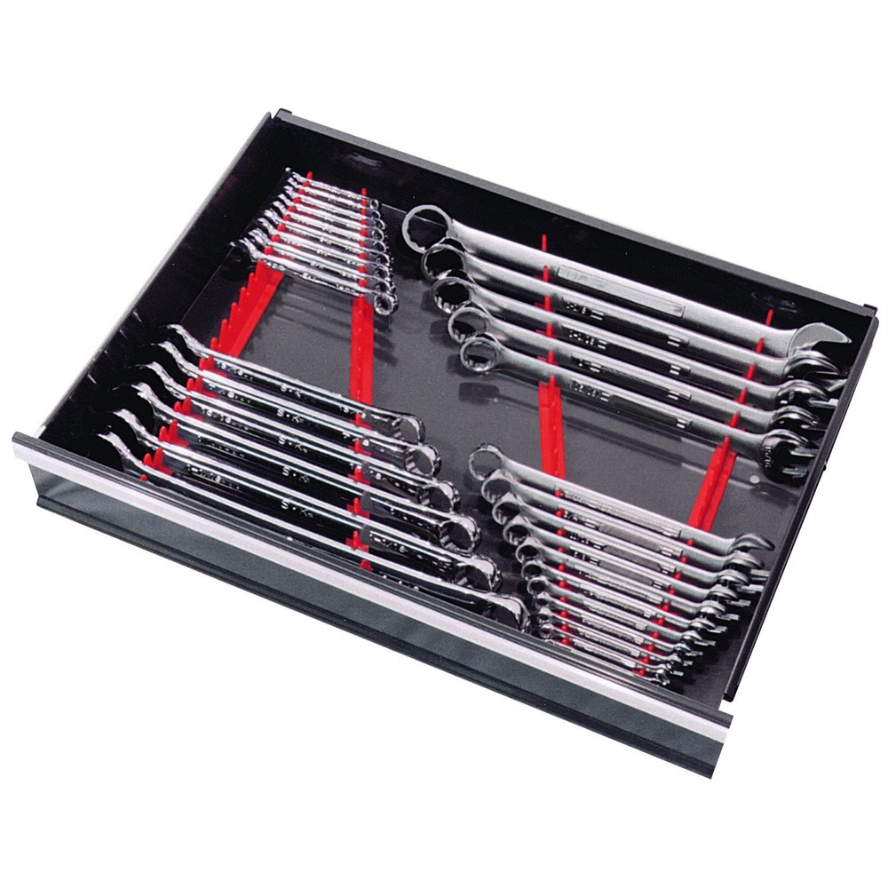 Wrench Rail Set With Magnetic Backing 40 Tool Red