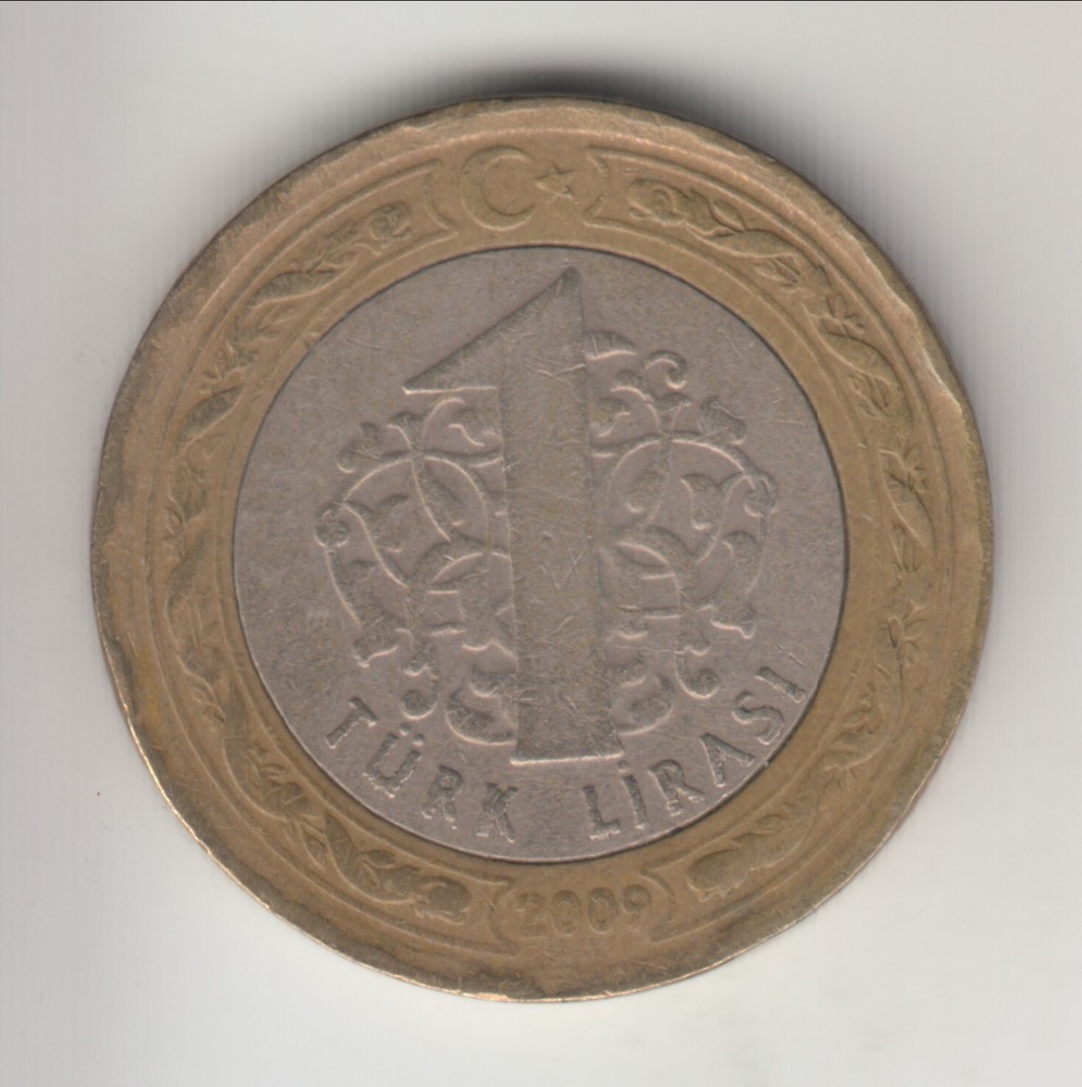 2009 Turkey lira, modern circulation issue, KM-1244 (TU2)