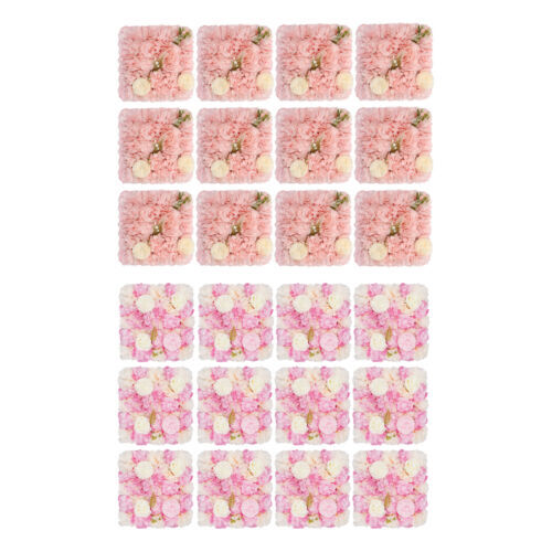 3D Flower Wall Panel-12pcs Artificial Flower Wall Background Silk Rose Wedding