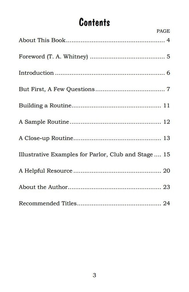 How to Routine a Magic Show by William Larsen