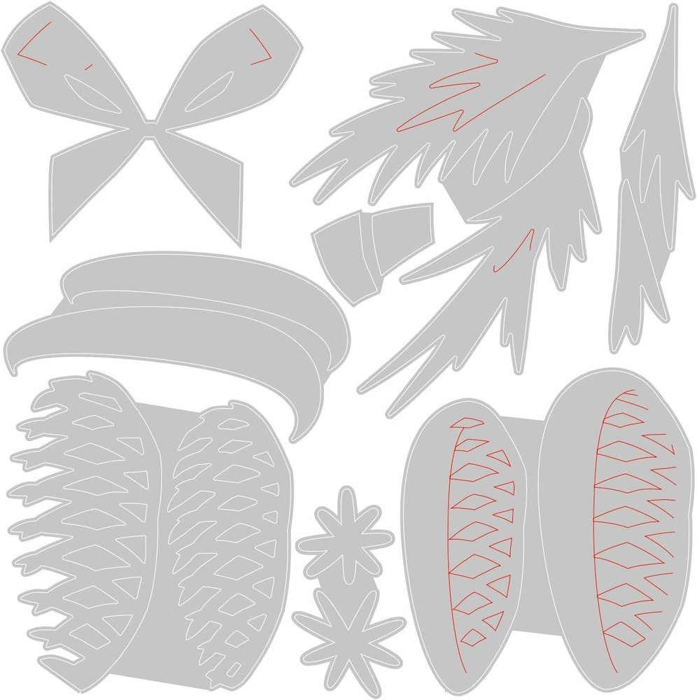 Sizzix Thinlits Tim Holtz Festive Trims Colorize Christmas Cutting Dies 664733