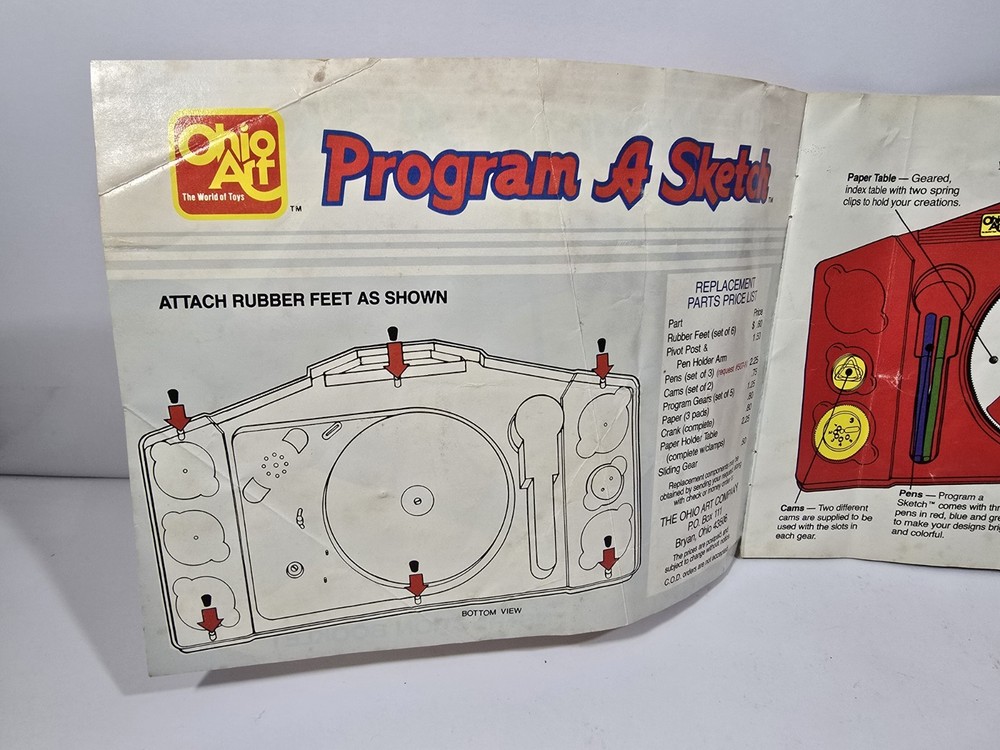 Ohio Art Program A Sketch Design Machine Instruction Booklet