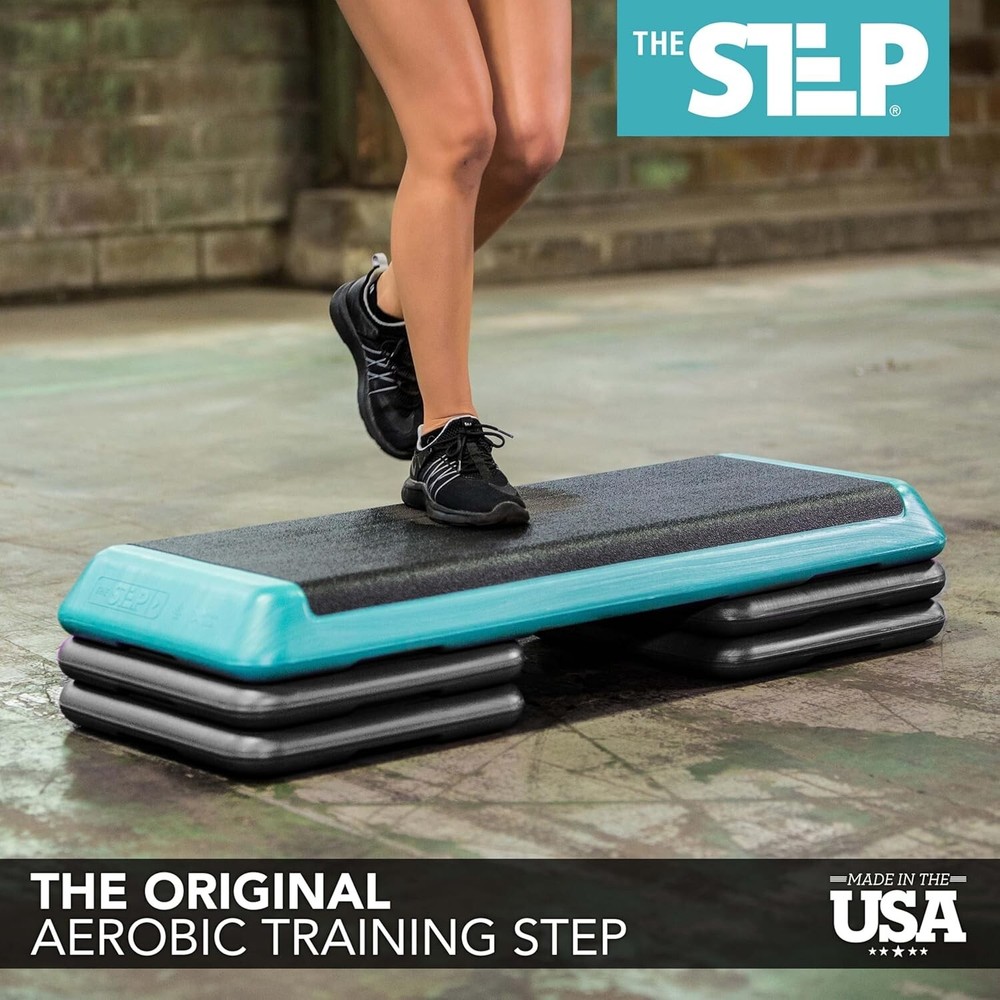 Durable Teal Aerobic Stepper with Nonslip Top - Versatile Home Workout Solution