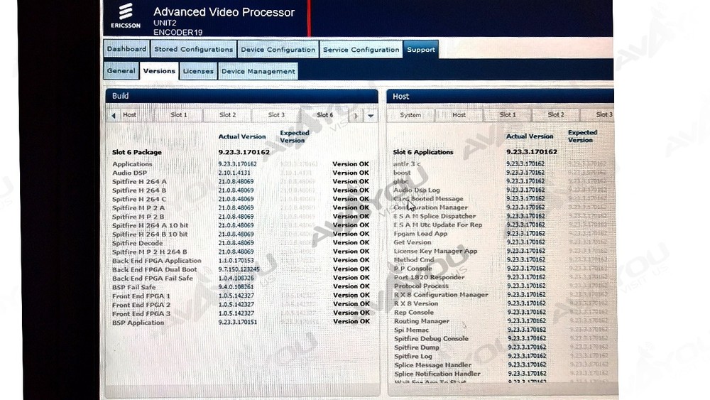 Ericsson AVP-4000 Encoder Modulator HD MPEG4 L- BAND ASI EI9001 AVP