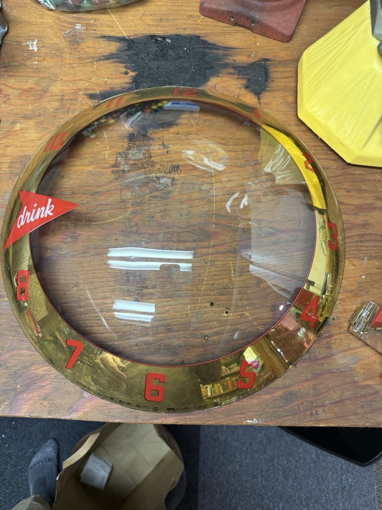 CANADA DRY DOUBLE BUBBLE CLOCK OUTER GLASS RARE
