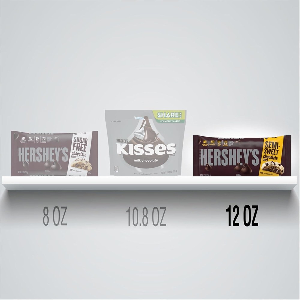 HERSHEY'S Semi-Sweet Chocolate Baking Chips Bag, 12 oz