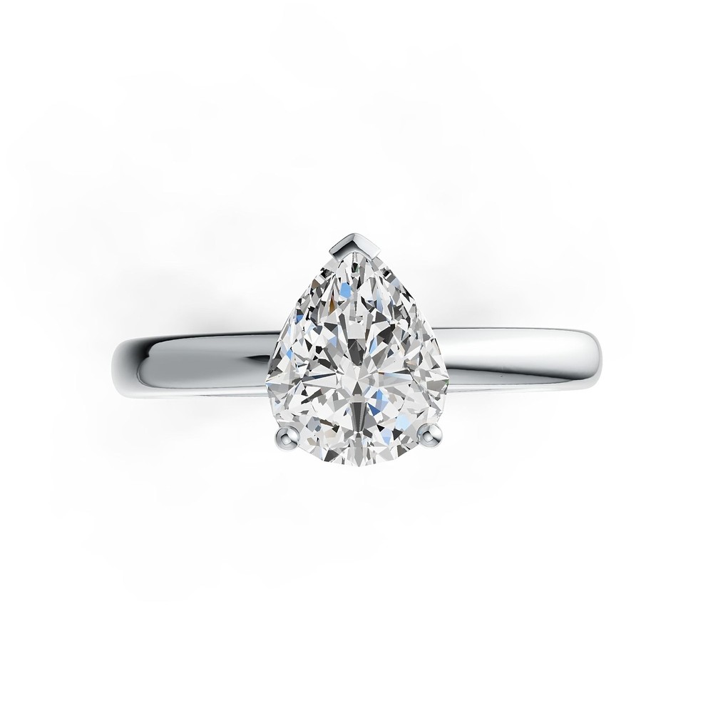 Sterling Silver Semi Mount Ring Setting Pear PE 10X8mm Solitaire