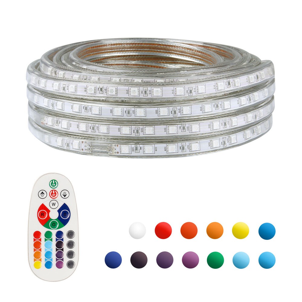 30FT LED Strip Rope Light Waterproof Multi-Color Changing Lights Flexible Remote