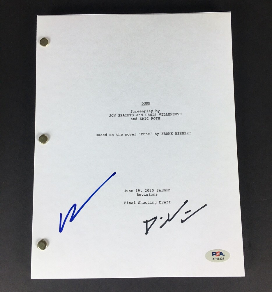DENIS VILLENEUVE & ERIC ROTH SIGNED 110 PAGE DUNE SCRIPT PSA DNA AUTOGRAPH