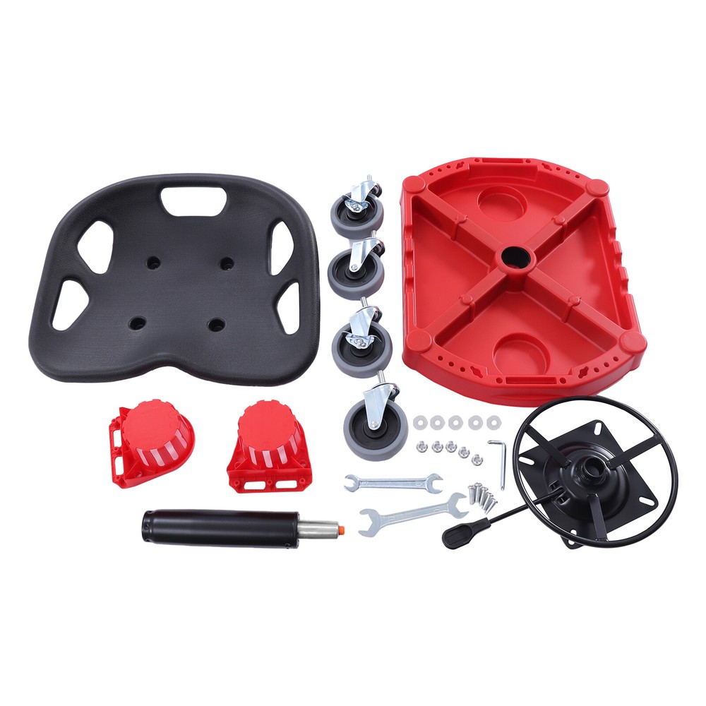 Adjustable Garage Shop Stool Rolling Work Stool Mechanic Work Seat With Casters