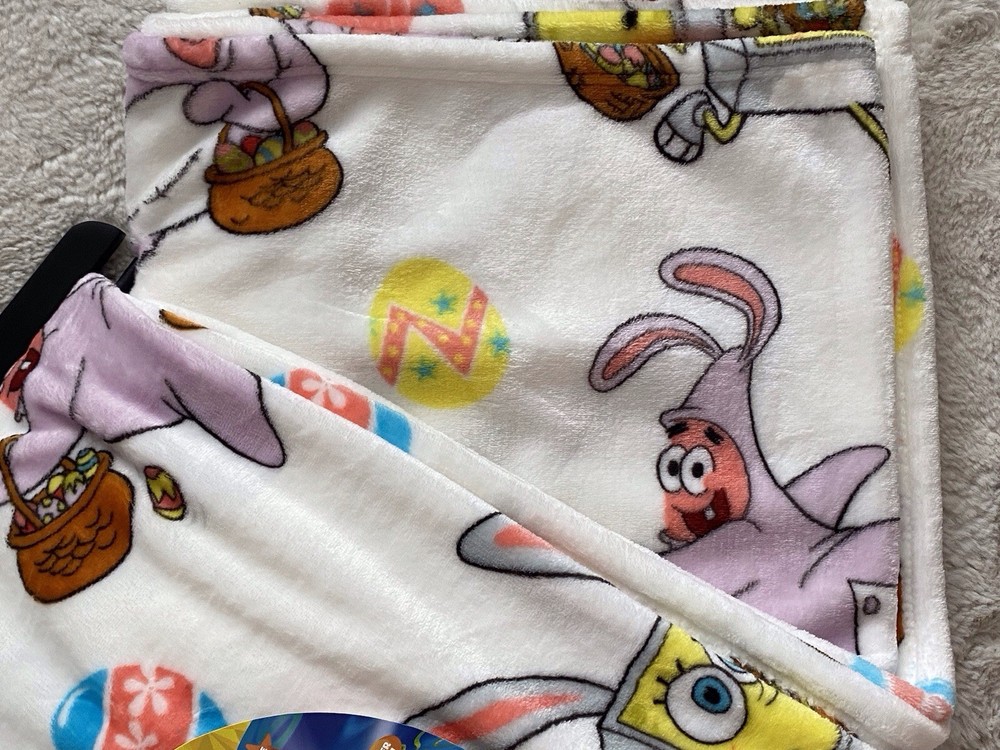 Spongebob Squarepants Patrick Easter Eggs Soft Throw Blanket 50” X 70” NEW