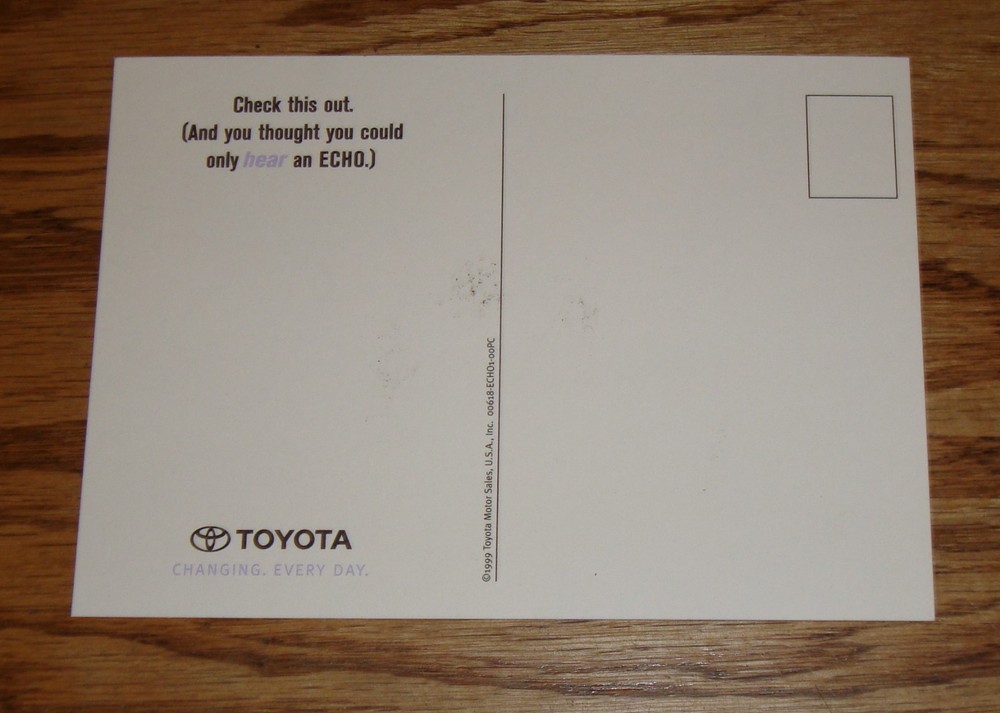 Original 2000 Toyota Echo Postcard 00