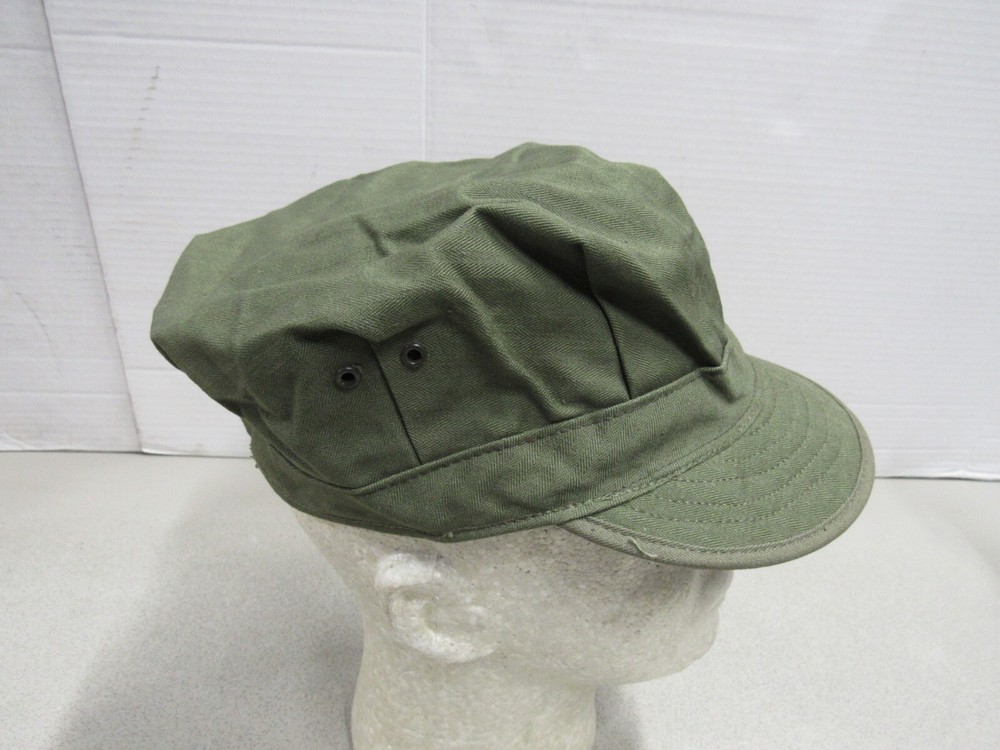 WW2 Era US HBT Herringbone Twill Hat Cap Short Bill Medium