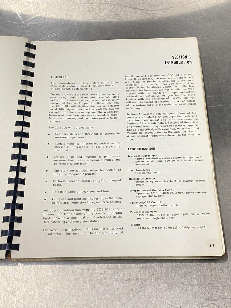 Varian CDS 111 Chromatography Data System - Users Guide / Instruction Manual