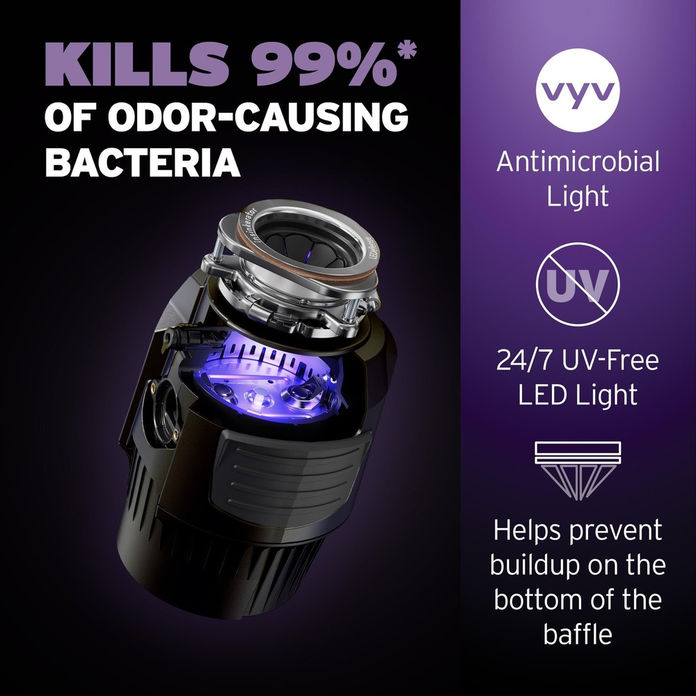 INSINKERATOR Evolution 1.0HP LED Garbage Disposal, Advanced Series Continuous...