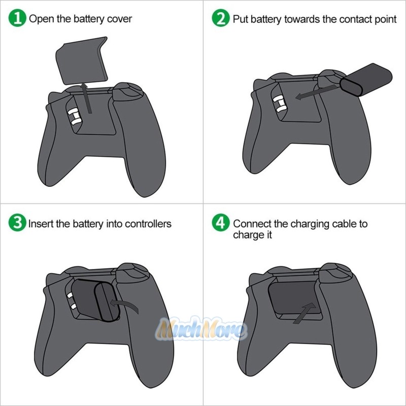 For Xbox One Series S X Controller Rechargeable Battery Pack + Charging Cable