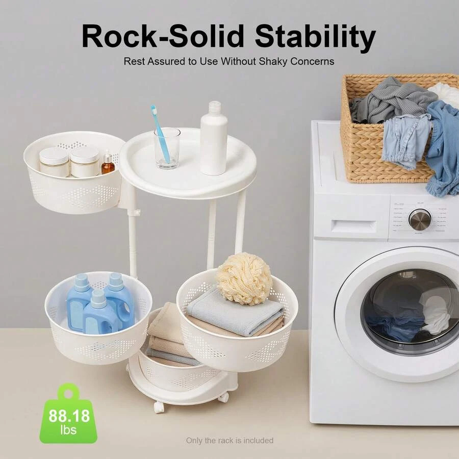 NEW Round Rotating Multi-Layer Kitchen Storage Shelf, Floor-Standing Fruit And