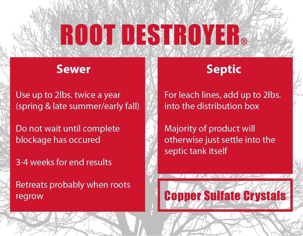 Root Destroyer - 5lbs - Root Killer for Sewer, Pipe & Drain Lines, Septic Tanks