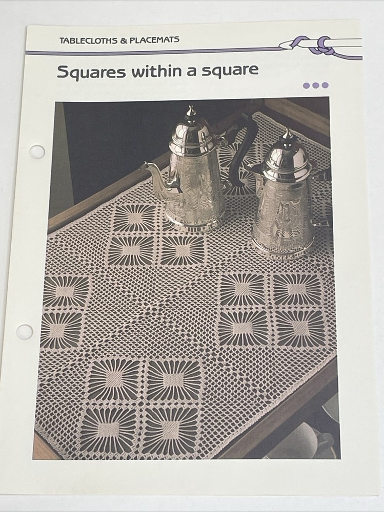 Squares Within A Square Tray Mat Marshall Cavendish Crochet Pattern