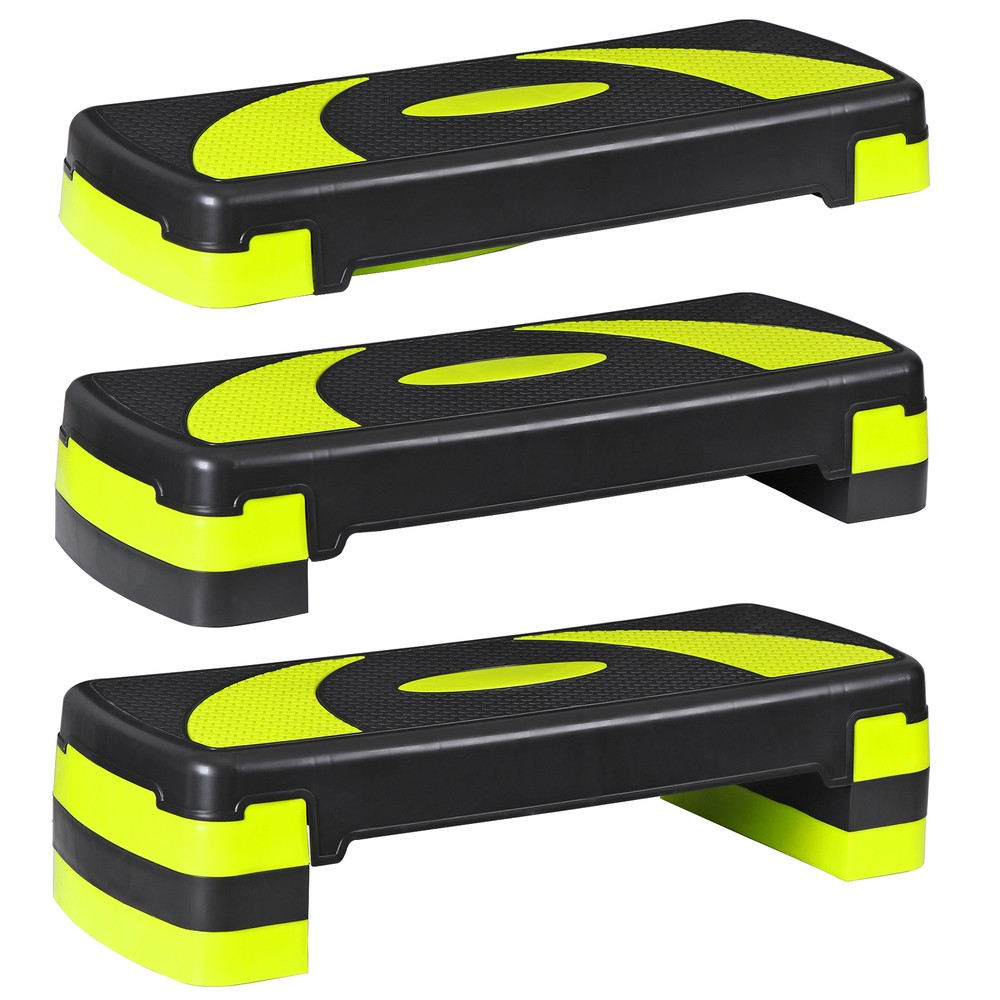 Adjustable Aerobic Stepper Workout Step with 4 Risers Exercise Platform Trainer