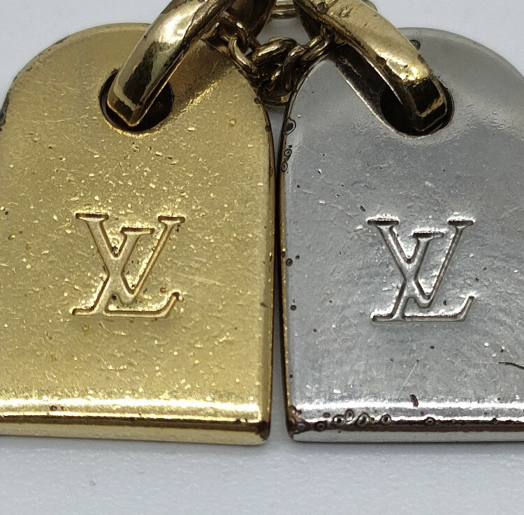 Authentic LOUIS VUITTON Monogram LV Initials miniature name tag Charm.