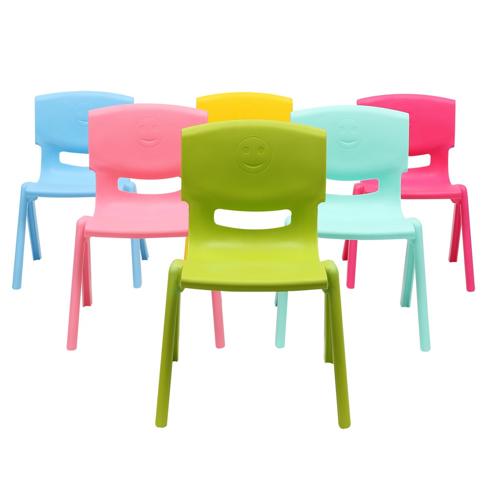 Colorful Stackable School Chairs 6PCS Plastic Child Chairs 100kg strong load New
