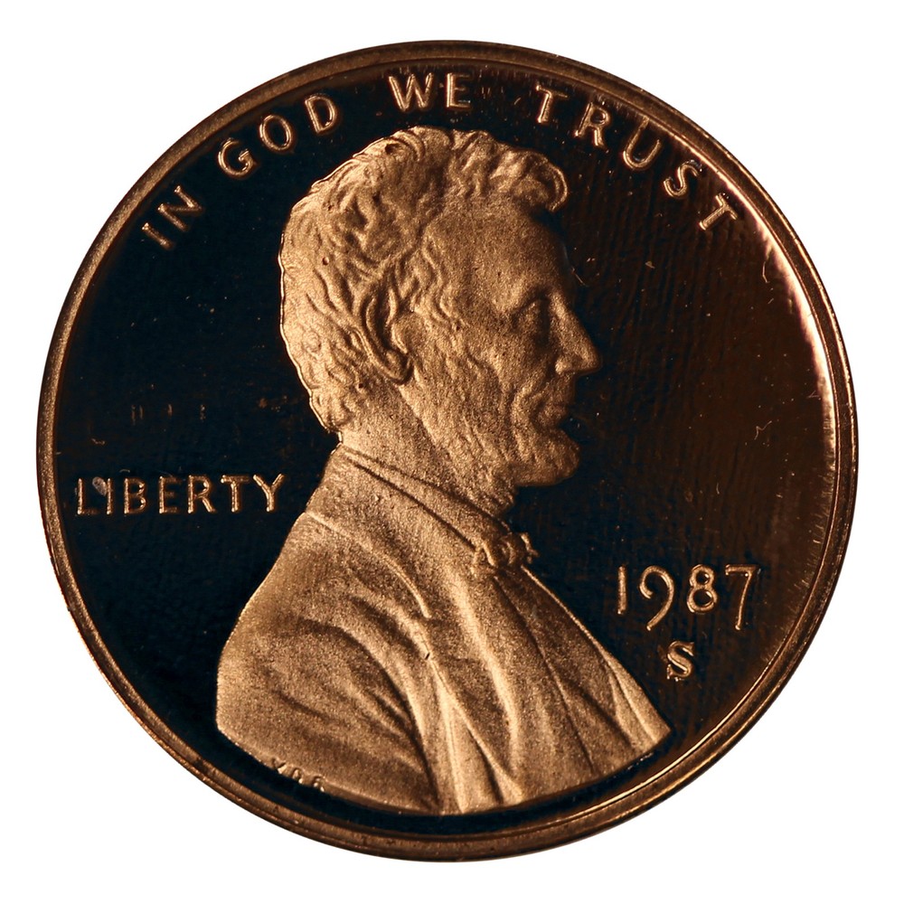 1987 -S Lincoln Memorial Cent Gem Proof Single Coin