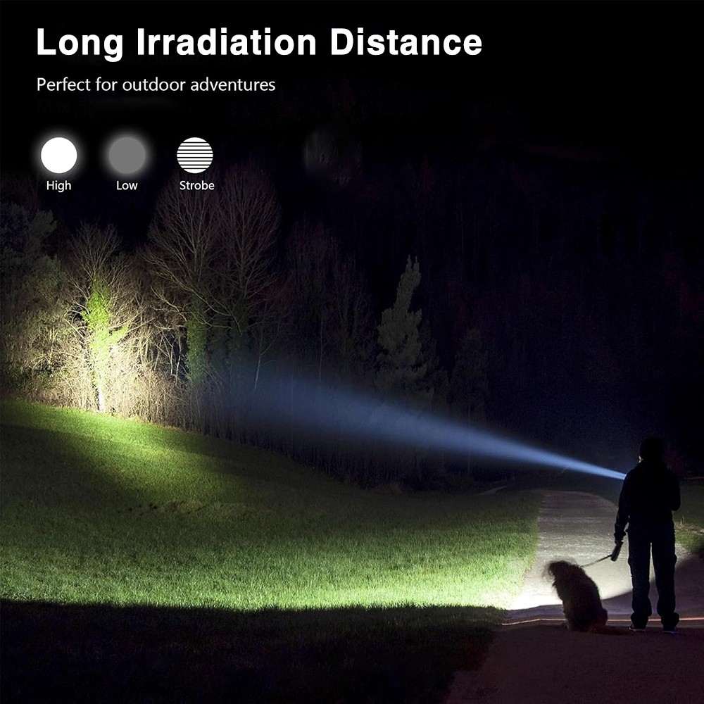 90000000 Lumens Super Bright LED Tactical Flashlight Rechargeable LED Work Light