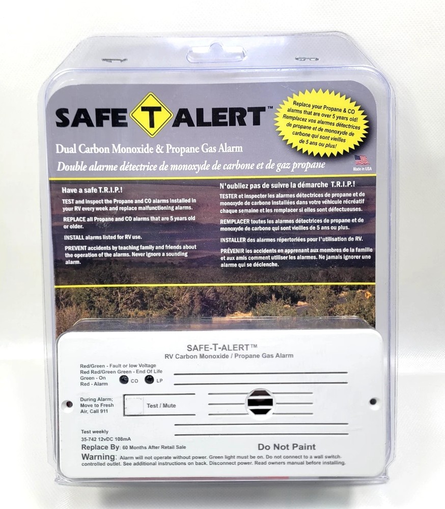 Safe-T-Alert 35-742-WT White Flush Mount LP/Carbon Monoxide Leak Detector