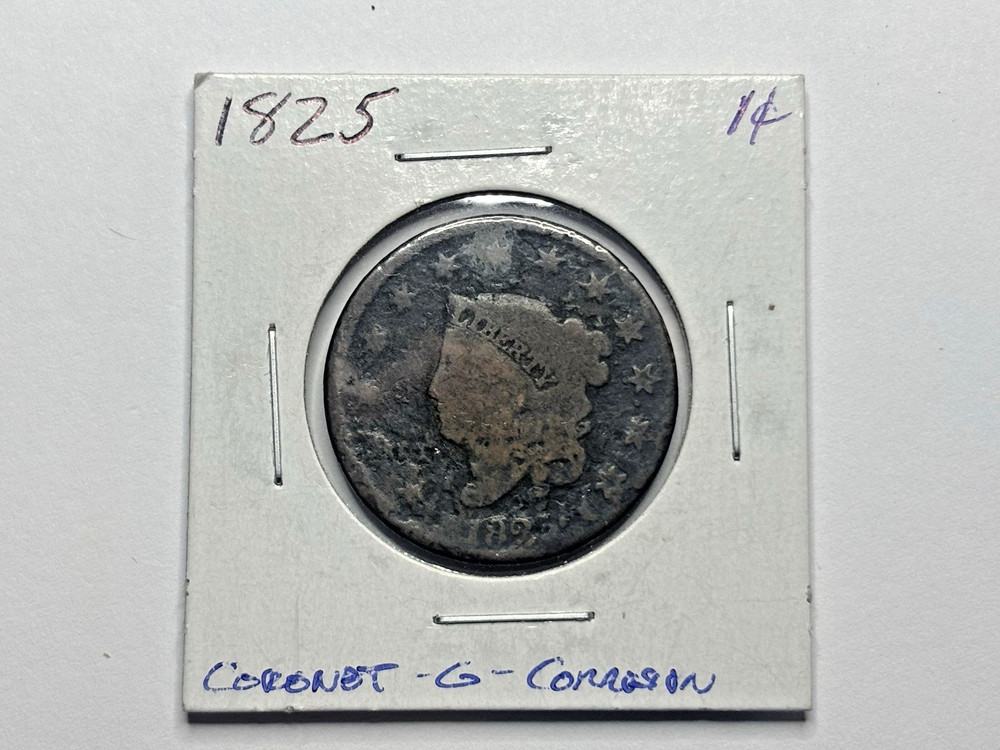 1825 Coronet Head Large Cent Coin - Early Copper
