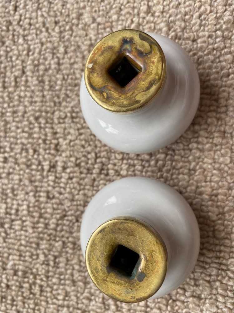 Vintage white Porcelain Door Knobs x2