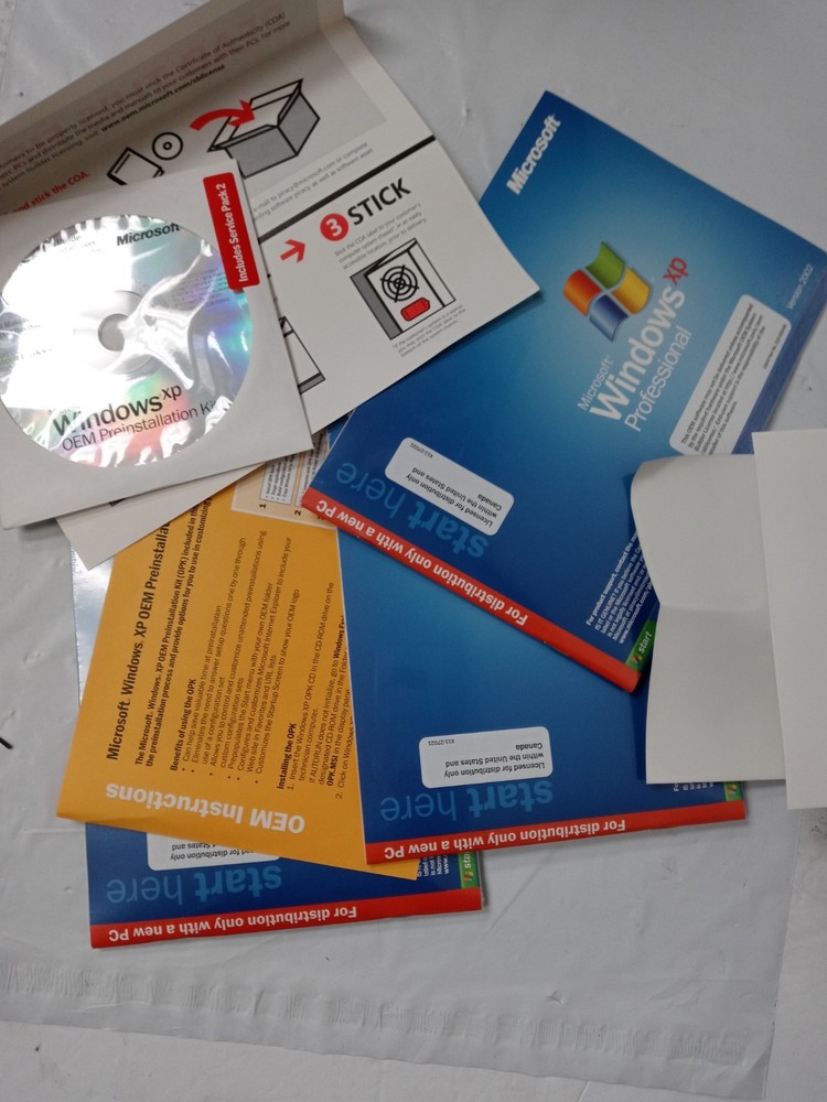 Boxed Microsoft Windows XP Professional w/SP2c Operating System (E85-05103) 3pak