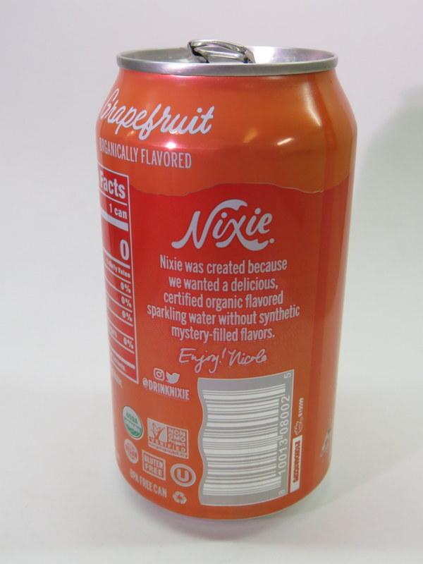 Craft BEER Empty Can ~ NIXIE Graprfruit Organically Flavored Sparkling Water