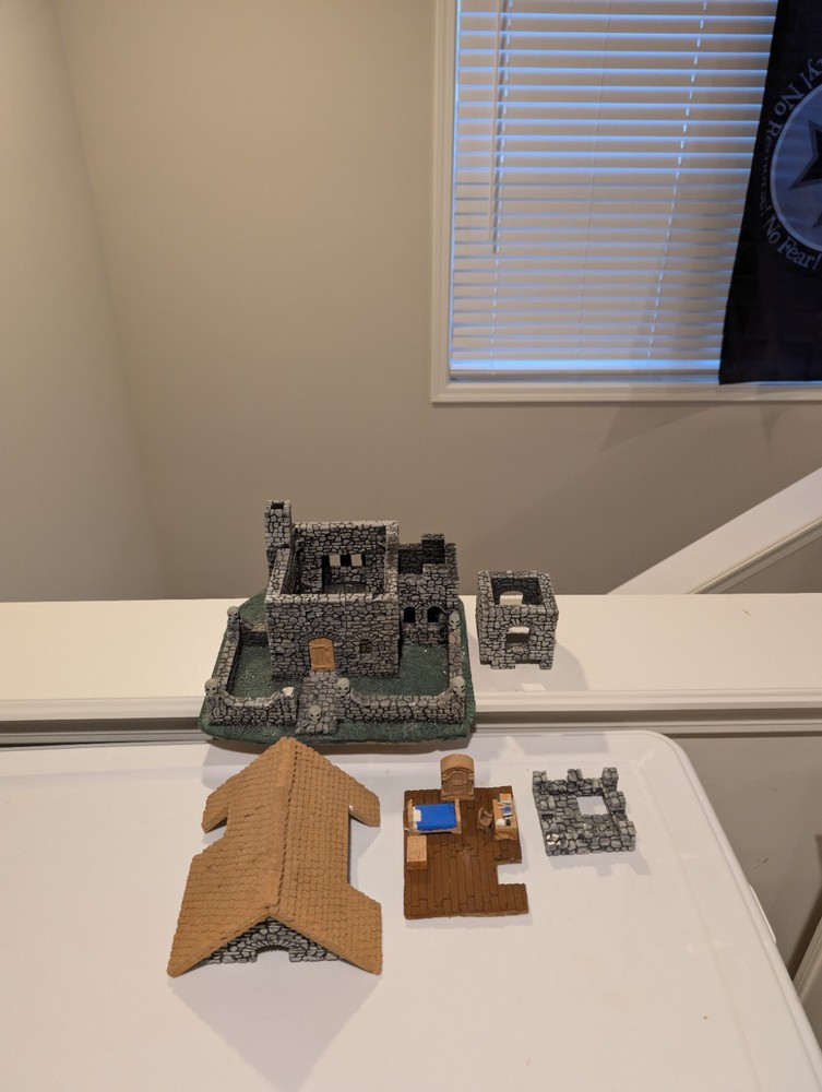 Custom Built Stone Keep - Miniature Wargaming, Terrain, Scenery, DND, Display