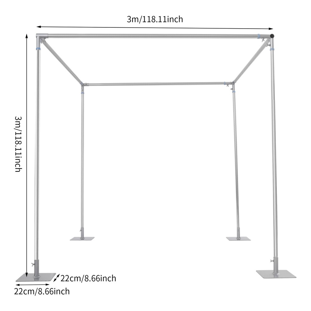 Adjustable 4 Post Hardware Kit, Outdoor Wedding Party Stand, Backdrop Stand