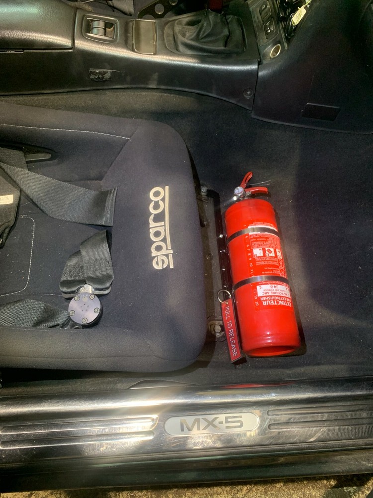 F4 Fabrication Quick release fire extinguisher bracket