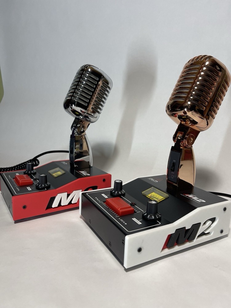 Custom Base Panels (2) RED For DELTA M2 DYNAMIC POWER BASE MICROPHONE CB MIC