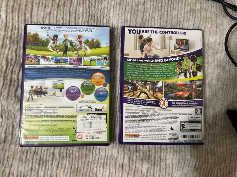 Microsoft 1414 Xbox 360 Kinect Sensor Bar w/ 2 Games!