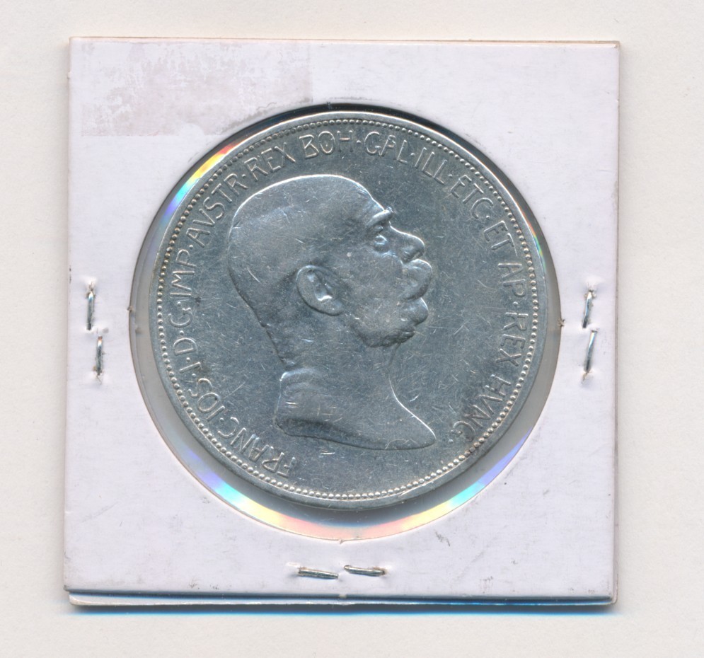 1908 AUSTRIA SILVER 5 CORONA