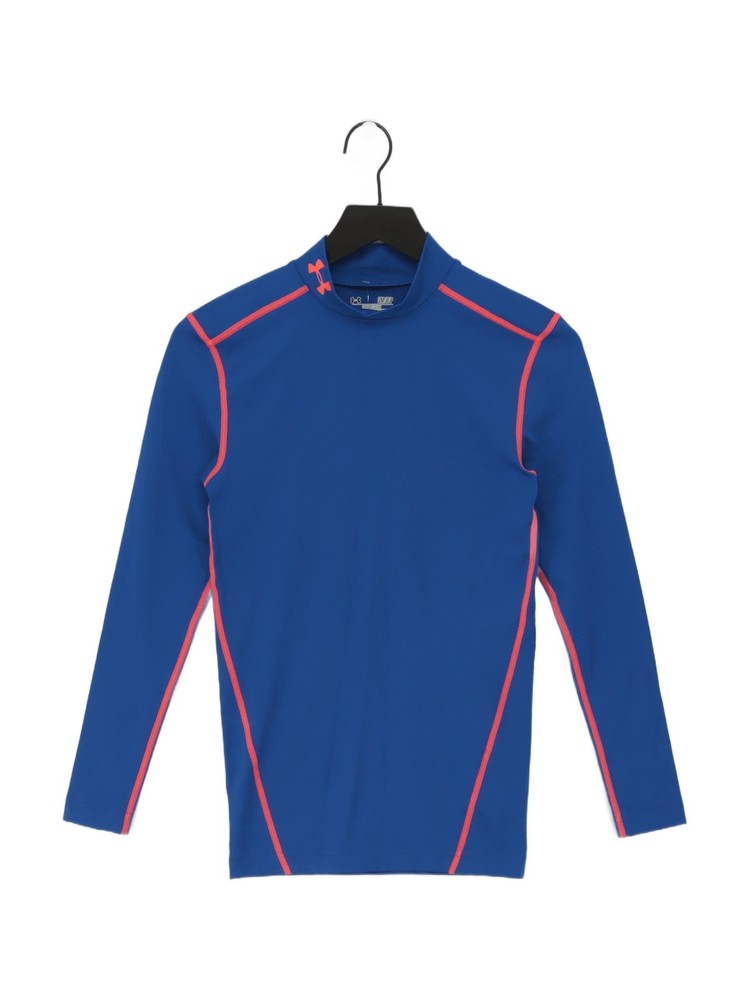 Under Armour Men's Loungewear S Blue Polyester with Elastane Mock Neck Basic