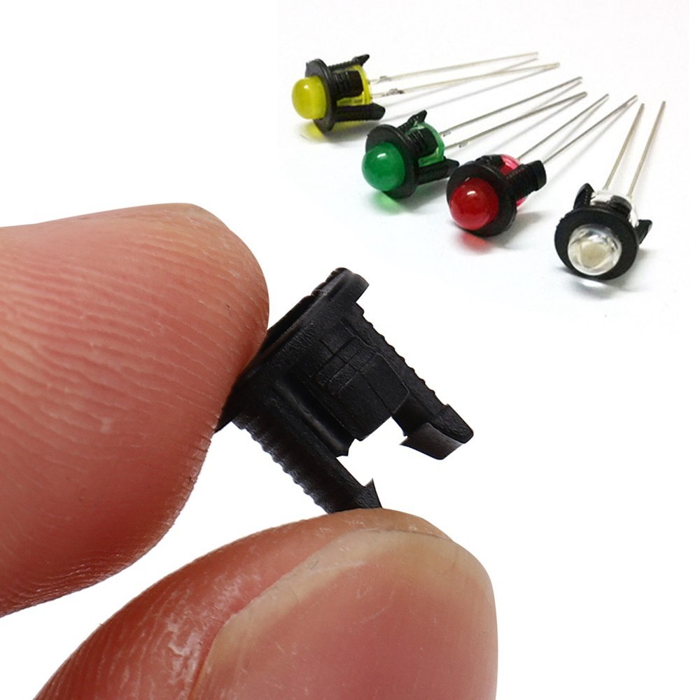 200PCs LED Holder Black Plastic Diode Bracket Mount For Professional Work New