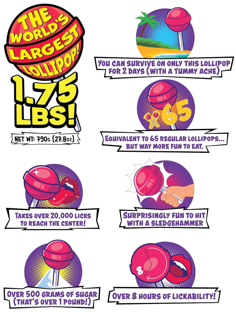 - the World'S Largest Lollipop (1.75Lbs of Solid Candy!)