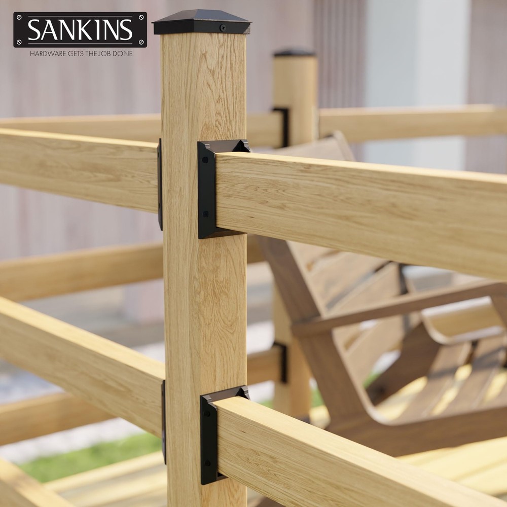 SANKINS 20pcs Deck Railing Brackets, 2x4, Black, PP Plastic, Mounting Type: R...
