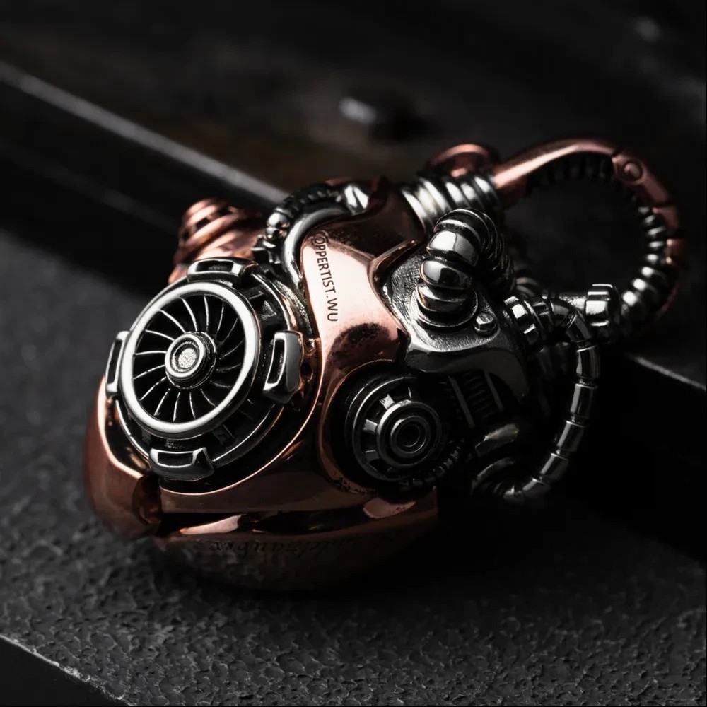 Copper Mechanical Heart Pendant
