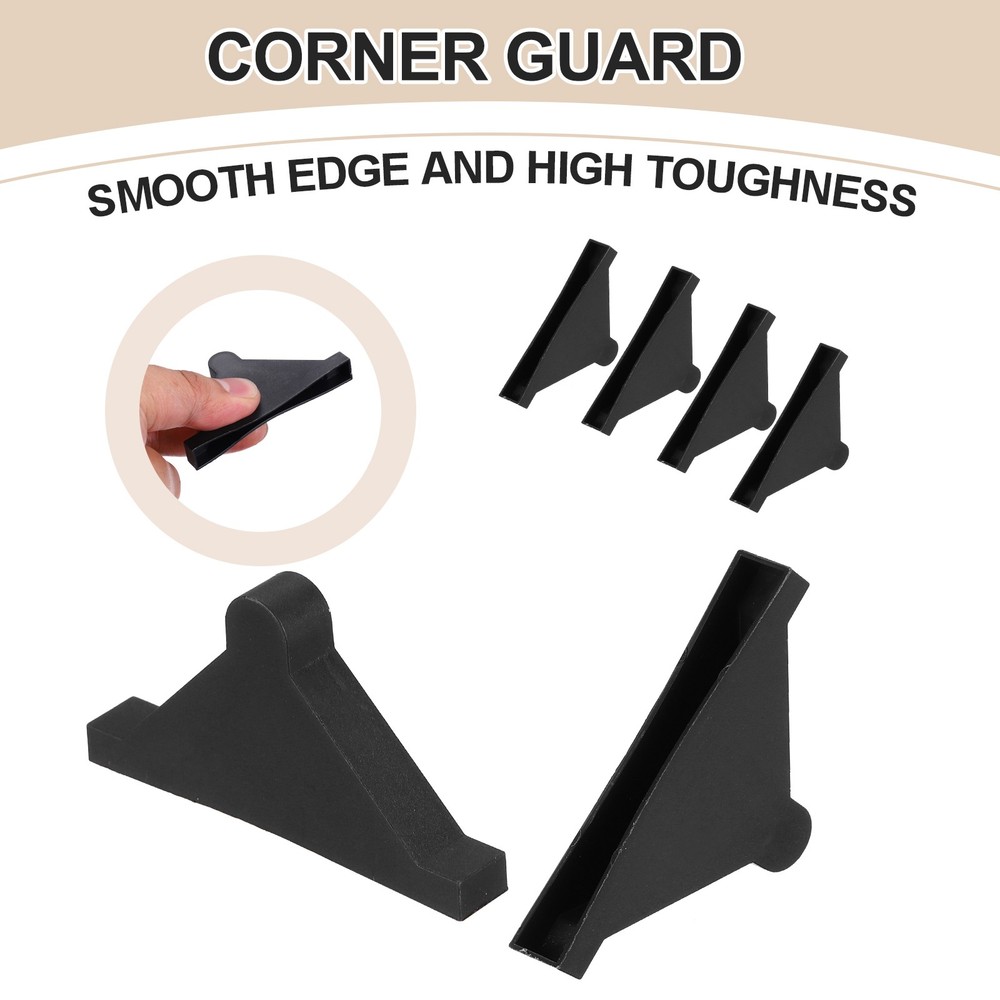 30pcs Black Glass Protective Corners, 0.31x2"