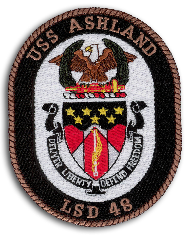 US Navy LSD-48 USS ASHLAND 1992-Present Dock Landing Ship Crest Patch